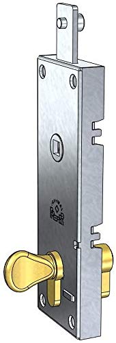 serratura per basculante/garage cilindro a profilo europeo interasse 70 mm, senza leva per sblocco interno