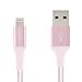 Amazon Basics Double Braided Nylon Lightning to USB Cable, Advanced Collection, MFi Certified Apple iPhone Charger, Rose Gold, 10 Feet