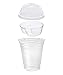 Pack of 25 Clear Plastic Parfait Cup 12 oz with Insert and Dome Lid w/Signature Party Picks