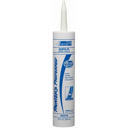 White Lightning W13000010 Painter's Preferred Acrylic Latex Caulk, White, 10 OZ