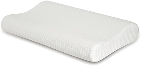 Contour Memory Foam Pillow - Super Soft Low Profile Pillow with Washable Pillowcase by HOMGOOSE (Standard - 22'' × 14'' × 4'')