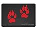 Wolf PAW Print sticker decal -Actual size of Wolf front paw Foot Prints-2 paw prints- Wolf dog bumper window sticker for cars trucks wall laptop RED