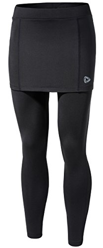 TM-WP36-BB_Small Tesla Women's Thermal Fleece Compression Skirt w/ attached leggings WP36