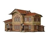 KERANOVA Clever Paper Railway Collection Buildings Railway Station Mozhayskaya 3D Puzzle, 26 x 11.5 x 26 cm, 1/87 Scale