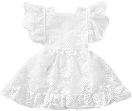 Baby Lace Party Dress Christening Baptism Girl Dresses Infant Girls Clothes White Ruffles Sleeve One-Piece Bodysuit Romper