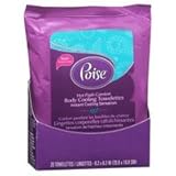 Poise Hot Flash Comfort Body Cooling Towelettes, 20 Each (Pack of 3)