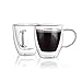 Sweese 417.101 Espresso Cups 5.4 oz Double Wall Insulated Glass Cups with Handle, Coffee Glasses Cups Perfect for Espresso Machine, Set of 2
