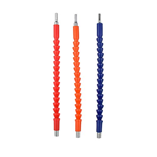 Shan-S 3 Pack Screwdriver Electric Flexible Shaft,Flexible Screwdriver Electric Flexible Shaft Kit with Screwdriver Head Holder,11.8 Inch Magnetic Quick Connect Drive Shaft Tip for Electric Drill
