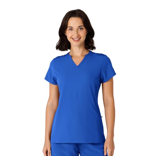 Wink Nova Women's Flex-n-Reach Shoulder Panel V-Neck Scrub Top, Royal, M
