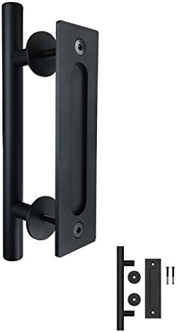 Hardware Is Us Stainless Steel Black Barn Door Handle 12” And Pull Door Two-side Handles For Barn Door And Any Doors
