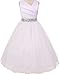 Girls Dress Custom Rhinestone Belt Communion Wedding Flowers Girls Dresses 2-14