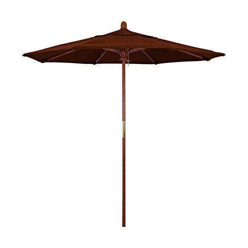 California Umbrella 7.5' Round Hardwood Frame Market Umbrella, Stainless Steel…