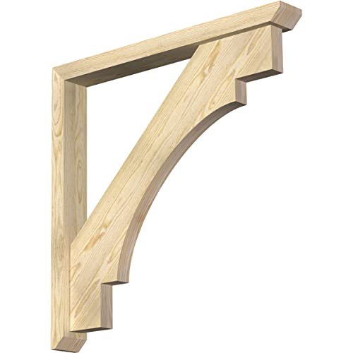 4"W x 34"D x 34"H Merced Slat Rough Sawn Bracket w/Offset Brace, Douglas Fir
