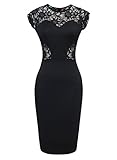 Mooncolour Women's Ladies Sexy Sleeveless Lace Bodycon Pencil Cocktail Party Dresses