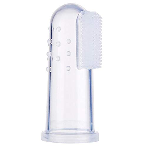 Pet1997 Pet Finger Silicone Toothbrush, Super Soft Pet Finger Toothbrush, Cat Dog Finger Set Toothbrush, Teddy Dog Brush, Bad Breath Tartar Teeth Tool (White) - Thumbnail 6