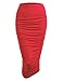 Made By Johnny Women's High Waist Bodycon Slim Fit Ruched Frill Ruffle Midi Long Pencil Skirt - Made in USA