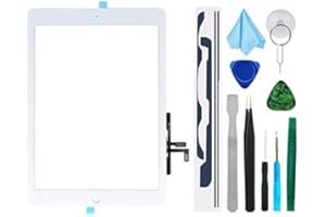 T Phael White Digitizer Repair Kit for 2017 iPad 9.7 A1822, A1823 / iPad 5 iPad Air 1st Touch Screen Digitizer Replacement (Without Home Button) with Tools + PreInstalled Adhesive