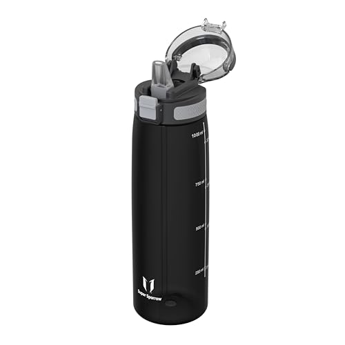 Super Sparrow 水筒 1L 米国Tritan製 ストロー付き BPAフリー 漏れ防止 ウォーターボトル