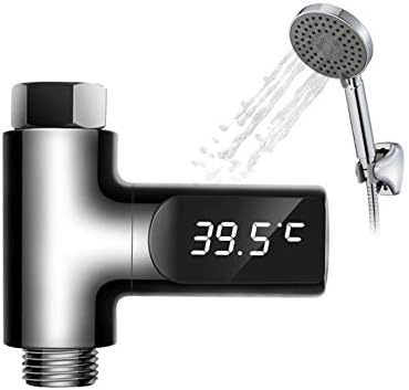 LED Shower Water Thermometer Smart Battery Free Self-Generating Real Time Water Temperature Monitor for Kids Adults Hotel Home Essentials