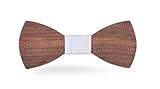 WOOD MEETS COLOR Handmade Solid Wood Bow Tie (Walnut 3)