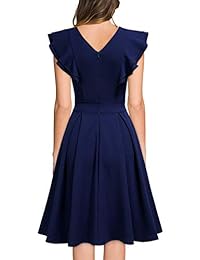 Vestido de pátina para dama, elegante y sin mangas, cuello redondo, plisado