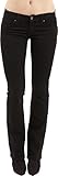 Eunina Women's Black Flare Leg Boot Cut Stretch Jeans Light Weight Denim