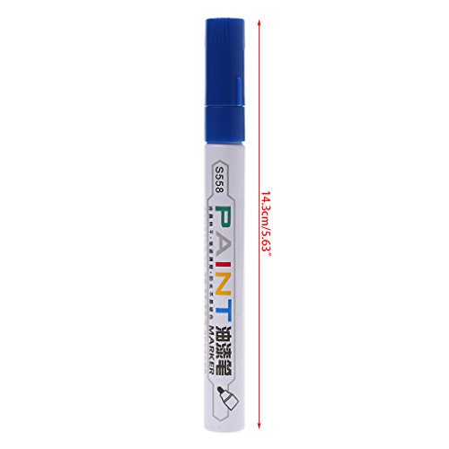 Ladaidra Waterproof Permanent Paint Marker Pen Tire Metal Outdoor Marking Oil-Ink Pens (Yellow)
