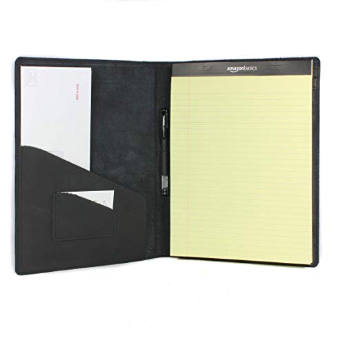 PEGAI Rustic Leather Portfolio/Legal Padfolio, Handcrafted Distressed Leather Pad Folio - Marshall | Charcoal Black