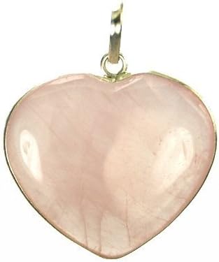 Rose Quartz Heart Pendant with Silver Bezel