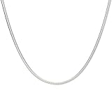 3mm thick solid sterling silver 925 stamped Italian round link SNAKE CHAIN necklace bracelet anklet with lobster claw clasp jewellery jewelry fits Pandora charms - Available in lengths: inch 6