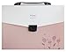 Shuter Accordion Expanding File Folder, 13-Pockets,A4 Size, Handle and Tabs, Buckle Closure (Pink)