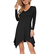 MOLERANI Women's Long Sleeve Casual Swing Simple T-Shirt Loose Dress