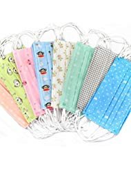 Flyusa 80 Pcs Cute Fashion Face Mask,3 Layer Cartoon Colorful Print Spunlace Cloth Disposable Earloo - //coolthings.us