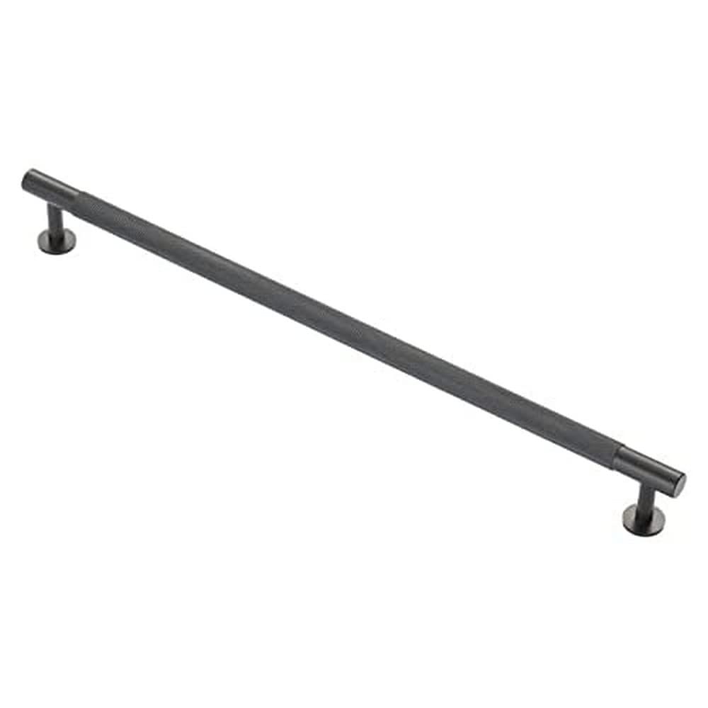 Carlisle Brass Knurled Pull Handle – 320mm Antique Brass Cupboard & Drawer Handle - Matt Black