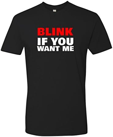 Panoware Men's Blink If You Want Me Funny Bar T-Shirt Black XL