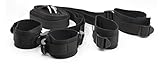 Inspiration Industry Women Sex Velcro Wrist Handcuffs Ankle Bandage Strap (Black )