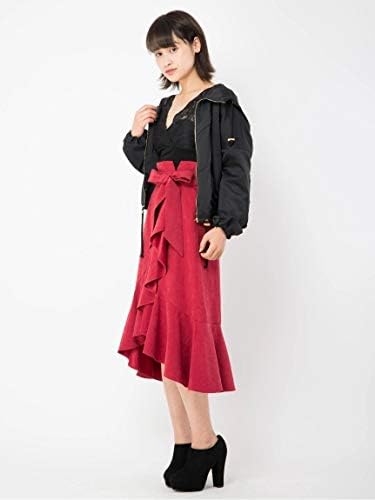 Amazon セシルマクビー Cecil Mcbee フリルロングスカート レッド M スカート 通販