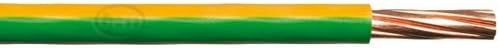 Merriway BH01441 Single Core Round Earth Cable, 6491X 6.0mm Yellow & Green, 1 Metre (39 inch), Yellow / Green, 6.0 mm