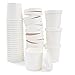 Juvale Disposable Soup & Ice Cream Containers with Lids - 12 oz White Paper, 50 Count - Disposable Bowls for Hot Soup & Ice Cream Cups with Lids - Microwave Safe To Go Containers