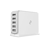 DC Universal 60W 5V 12A 5-Port Desktop USB Charger Power Supply Auto Detect Technology for iPhone,iPad Air, Mini, Samsung, Amazon Kindles, Sony,Google, Windows,etc. (White)