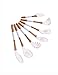 HOROYA Ivory-White Silicone Cooking Utensils - 7 Kitchen Utensils Set for Nonstick Pan Heat Resistant Cooking Tools