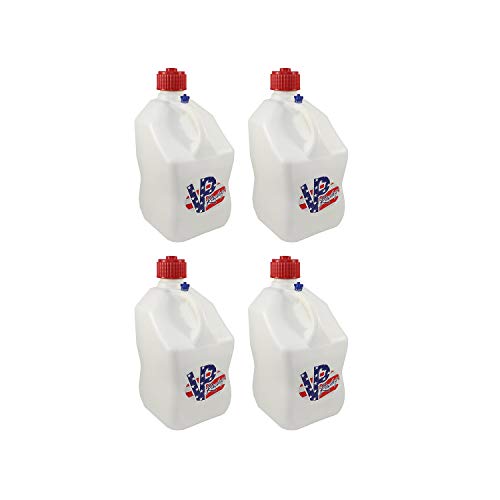 4 Pack VP 5 Gallon Square White Patriotic Racing Utility Jugs