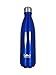 Kitchsmart 304 Stainless Steel, Double Wall, Vacuum Insulated, Cola Shaped Thermal Hydration Sports Water Bottle, 17 oz., Blue
