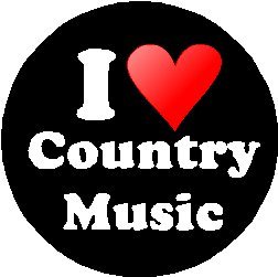 I Love Country Music 1.25" Pinback Button Badge / Pin (heart)