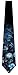 Three Rooker Skull Ties Mens Halloween Tie Floral Blue Necktie