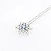 Dolland Women Vintage Blue Crystal Snowflake Zircon Flower Silver Pendants Necklaces Jewelry,Dark Blue