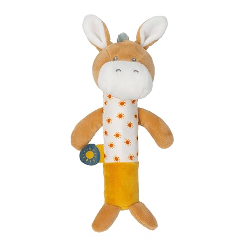 Nattou Cuddly with Squaker Donkey Leo, 20 cm, Dark warm beige