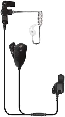 Earphone EP4023 Cougar two wire Lapel microphone with PTT button, clear coiled cable transducer, left & right earmolds for Motorola XTS5000 XTS3500 XTS3000 XTS2500 XTS1500 PR1500 MT1500 MT2000 MTS2000