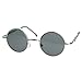 Small Retro-Vintage Style Lennon Inspired Round Metal Circle Sunglasses (Silver)