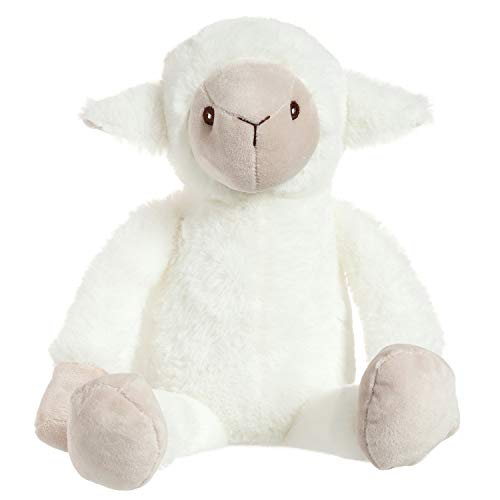 Apricot Lamb Toys Baby Boys & Girls Cozy Fuzzy Toy Animals Plush Lamb Stuffed Sheep (White, 14" x 4" x 5") - Thumbnail 2